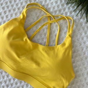 Bright yellow yoga gym sports bra Meduim